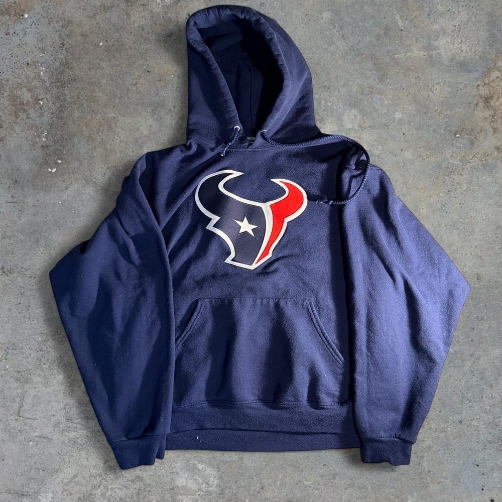 Houston Texans NFL Team Logo Pullover Hoodie Navy Blue Men's Large